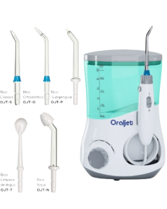 Oraljet Família com Estojo de Viagem Irrigador Oral p/ Implante Water Flosser OJ1200B Bivolt Automático